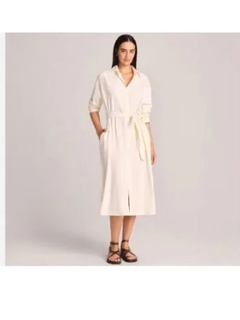 Vitamin A Women's Cotton Twill Midi Cover Up Dress with Belt